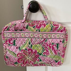 Vera Bradley Pinwheel Pink & Green Quilted Laptop Tote Bag wHandles + FREE TOTE!